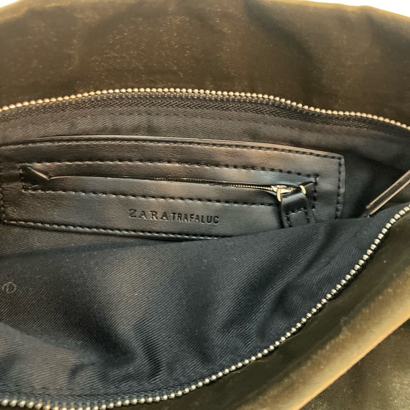 Zara Olive Green Velvet Clutch - Picture 7 of 10